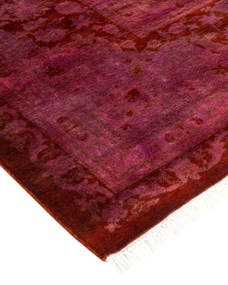 Modern Overdyed Hand Knotted Wool Pink Area Rug 8' 3" x 10' 2"