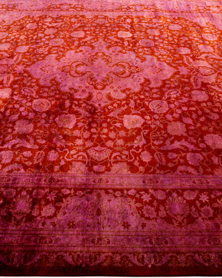 Modern Overdyed Hand Knotted Wool Pink Area Rug 8' 3" x 10' 2"