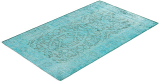 Contemporary Hand-Knotted Overdyed Blue Area Rug 3' 1" x 5' 1"