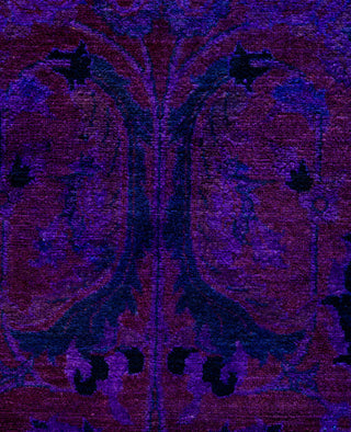 Contemporary Overdyed Wool Hand Knotted Purple Area Rug 3' 2" x 5' 3"