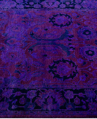 Contemporary Overdyed Wool Hand Knotted Purple Area Rug 3' 2" x 5' 3"