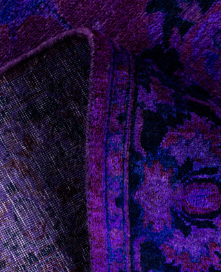 Contemporary Overdyed Wool Hand Knotted Purple Area Rug 3' 2" x 5' 3"