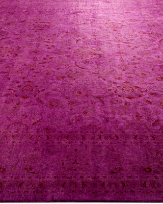 Modern Overdyed Hand Knotted Wool Pink Square Area Rug 8' 2" x 8' 5"