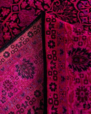 Contemporary Hand-Knotted Overdyed Pink Area Rug 5' 10" x 9' 1"