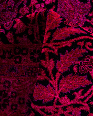 Contemporary Hand-Knotted Overdyed Pink Area Rug 5' 10" x 9' 1"