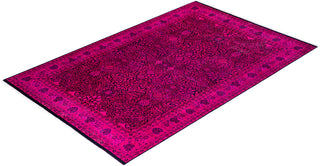 Contemporary Hand-Knotted Overdyed Pink Area Rug 5' 10" x 9' 1"