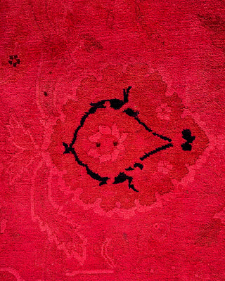 Contemporary Hand-Knotted Overdyed Pink Area Rug 8' 9" x 11' 9"