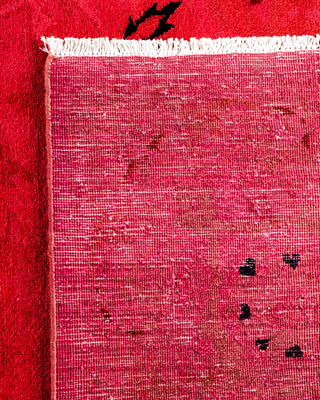 Contemporary Hand-Knotted Overdyed Pink Area Rug 8' 9" x 11' 9"