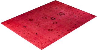 Contemporary Hand-Knotted Overdyed Pink Area Rug 8' 9" x 11' 9"