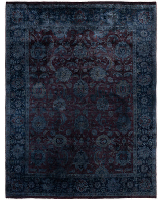 Contemporary Overdyed Wool Hand Knotted Black Area Rug 7' 10" x 10' 4"