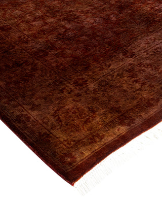 Modern Overdyed Hand Knotted Wool Brown Area Rug 4' 9" x 7' 5"