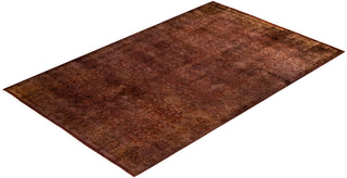 Modern Overdyed Hand Knotted Wool Brown Area Rug 4' 9" x 7' 5"