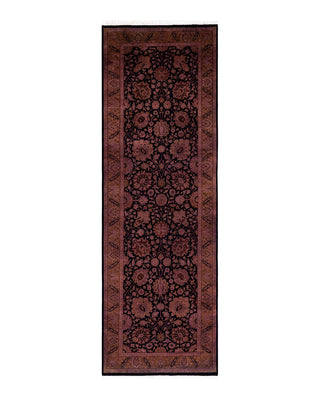 Contemporary Fine Vibrance Black Wool Area Rug 3' 0" x 9' 1"