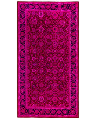 Contemporary Overdyed Wool Hand Knotted Pink Area Rug 6' 3" x 11' 8"