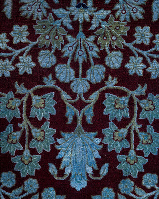 Contemporary Hand-Knotted Overdyed Blue Area Rug 9' 2" x 12' 4"