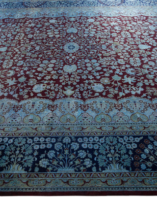 Contemporary Hand-Knotted Overdyed Blue Area Rug 9' 2" x 12' 4"
