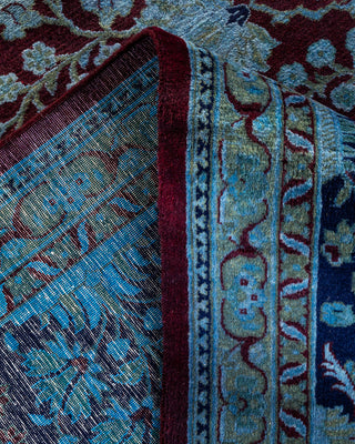 Contemporary Hand-Knotted Overdyed Blue Area Rug 9' 2" x 12' 4"