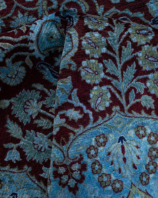 Contemporary Hand-Knotted Overdyed Blue Area Rug 9' 2" x 12' 4"