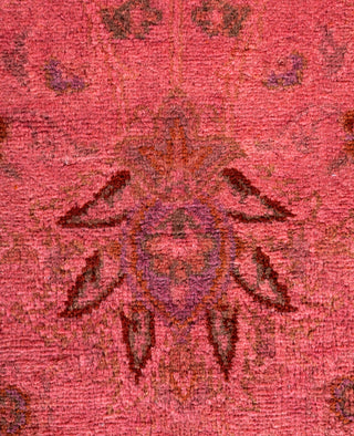 Contemporary Overdyed Wool Hand Knotted Pink Area Rug 3' 2" x 5' 3"