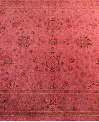 Contemporary Overdyed Wool Hand Knotted Pink Area Rug 3' 2" x 5' 3"