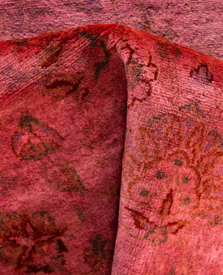 Contemporary Overdyed Wool Hand Knotted Pink Area Rug 3' 2" x 5' 3"