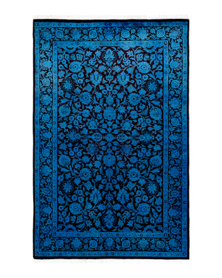 Contemporary Fine Vibrance Red Wool Area Rug 4' 1" x 6' 4"