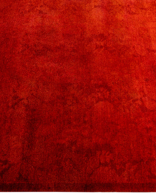 Contemporary Overdyed Wool Hand Knotted Orange Area Rug 3' 3" x 5' 2"
