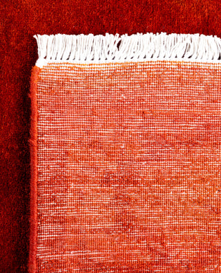 Contemporary Overdyed Wool Hand Knotted Orange Area Rug 3' 3" x 5' 2"
