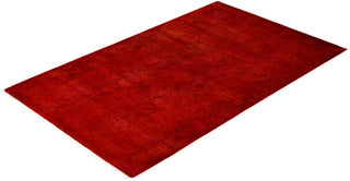 Contemporary Overdyed Wool Hand Knotted Orange Area Rug 3' 3" x 5' 2"