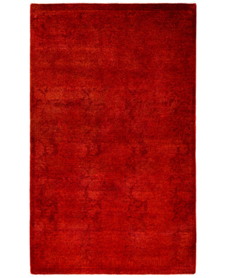Contemporary Overdyed Wool Hand Knotted Orange Area Rug 3' 3" x 5' 2"