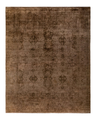 Contemporary Fine Vibrance Brown Wool Area Rug 8' 1" x 10' 2"