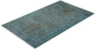 Contemporary Hand Knotted Overdyed Blue Area Rug 3' 1" x 5' 2"