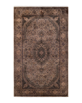 Contemporary Fine Vibrance Brown Wool Area Rug 5' 1" x 8' 4"