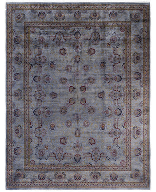 Contemporary Overdyed Wool Hand Knotted Gray Area Rug 9' 1" x 12' 1"