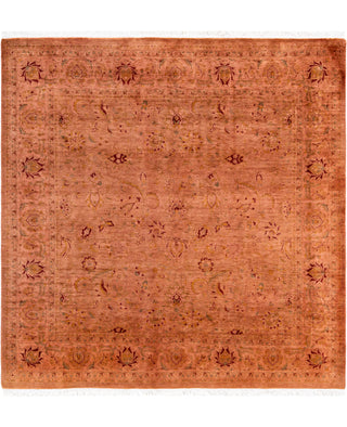 Contemporary Overdyed Wool Hand Knotted Pink Round Area Rug 6' 2" x 6' 3"
