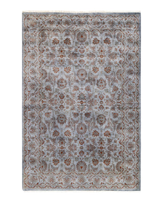 Contemporary Fine Vibrance Gray Wool Area Rug 4' 2" x 6' 4"