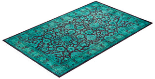 Contemporary Hand Knotted Overdyed Green Area Rug 3' 1" x 5' 1"