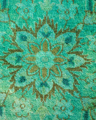Contemporary Hand Knotted Overdyed Green Area Rug 3' 1" x 5' 3"