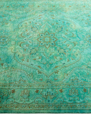 Contemporary Hand Knotted Overdyed Green Area Rug 3' 1" x 5' 3"