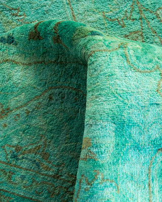 Contemporary Hand Knotted Overdyed Green Area Rug 3' 1" x 5' 3"