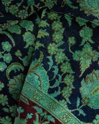 Contemporary Hand Knotted Overdyed Black Area Rug 3' 1" x 5' 5"