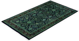 Contemporary Hand Knotted Overdyed Black Area Rug 3' 1" x 5' 5"