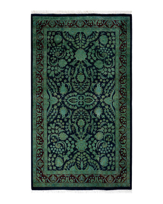 Contemporary Fine Vibrance Navy Wool Area Rug 3' 1" x 5' 5"