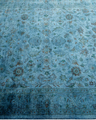 Contemporary Hand Knotted Overdyed Blue Area Rug 3' 1" x 5' 3"