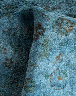 Contemporary Hand Knotted Overdyed Blue Area Rug 3' 1" x 5' 3"