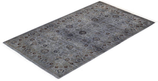 Contemporary Hand Knotted Overdyed Gray Area Rug 3' 1" x 5' 3"