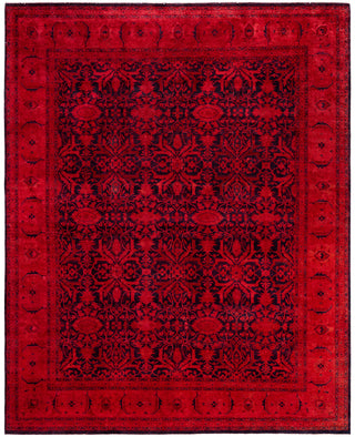 Contemporary Overdyed Wool Hand Knotted Pink Area Rug 8' 2" x 10' 3"
