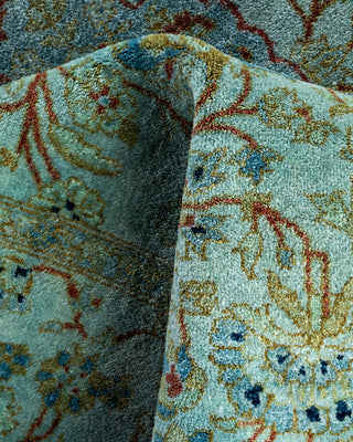 Contemporary Hand-Knotted Overdyed Blue Area Rug 3' 4" x 5' 6"