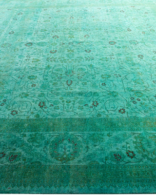Fine Vibrance, One-of-a-Kind Hand-Knotted Area Rug  - Green, 9' 2" x 9' 4"