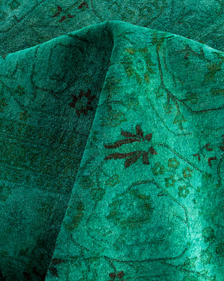 Fine Vibrance, One-of-a-Kind Hand-Knotted Area Rug  - Green, 9' 2" x 9' 4"